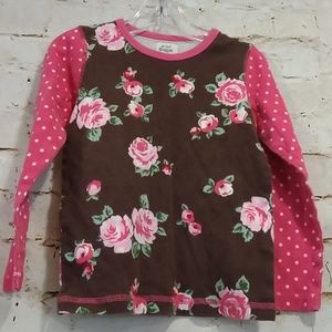 Mini Boden Girls Pink Floral Knit Long Sleeve